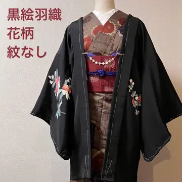 블랙 그림 겉옷 꽃무늬