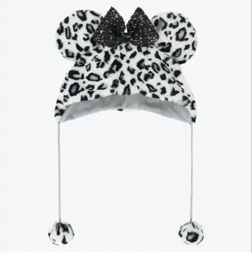 디즈니 레오파드 무늬 팬 캡 블랙