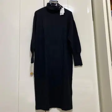 그린라벨 블랙 터틀넥 니트 원피스 택 포함 새상품