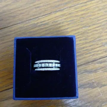 Swarovski 3연 실버 반지