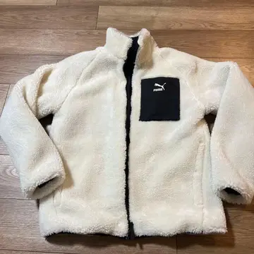PUMA 리버서블 플리스 자켓 화이트