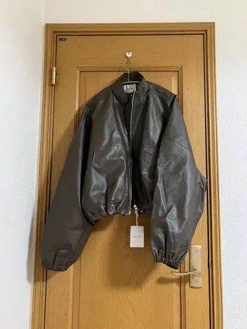 택 포함 새상품 Agawd 인조 가죽 블루종 브라운