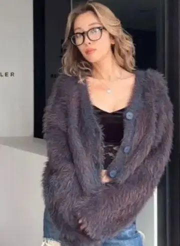 GYDA 퍼 숏 가디건 D.MIX