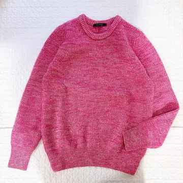새상품급 투모로우랜드 맥피 크루넥 니트 울 100% 핑크