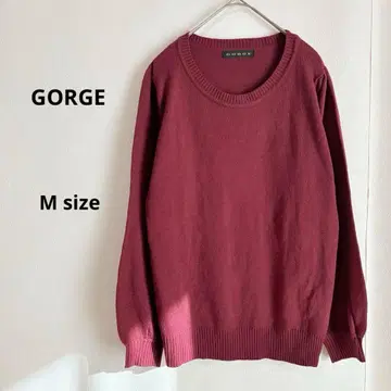 GORGE 골지 니트 M 와인 레드 크루넥