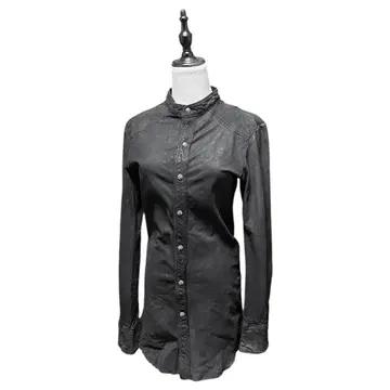 14th addiction : leather long shirt