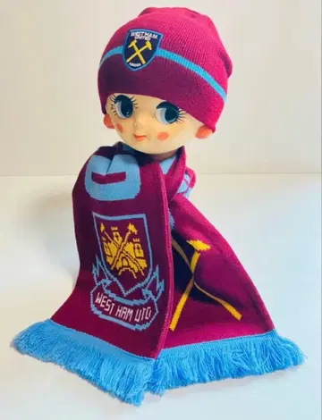 [ 1점 물 ] 웨스트햄 유나이티드 FC 니트 캡 머플러 세트 빈티지