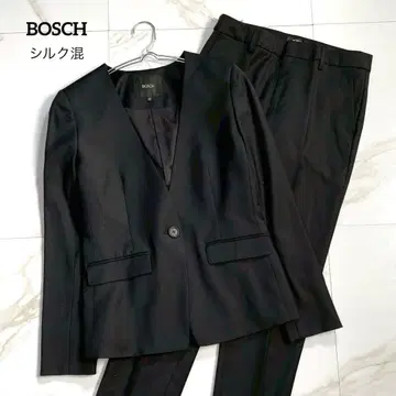[컨디션 최상] 보쉬 실크 혼방 수트 셋업 노카라 팬츠 36 블랙