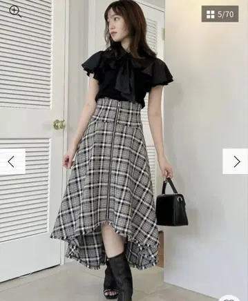 더즐린 ZIP 프린지 코르셋 플레어 스커트 새상품 블루