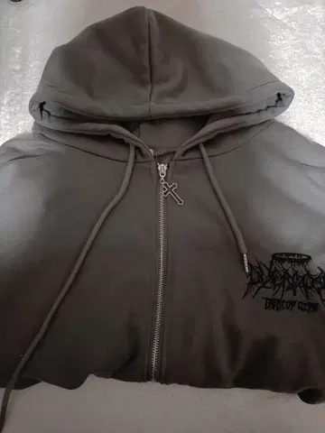 그레이 후드티 프론트 지퍼 포함