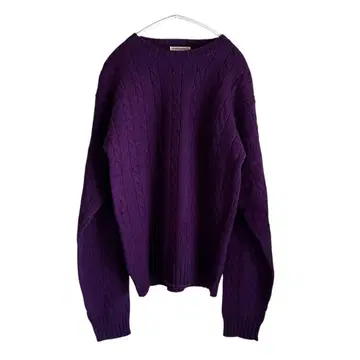 니트 스웨터 편직 보라색 울 울 100%