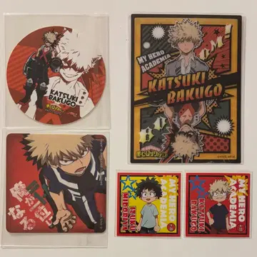 히로아카 바쿠고 카츠키 최초기 굿즈 세트 코스터 스티커 클리어 시트