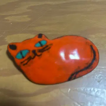 브로치 고양이 칠보 세공 에나멜 도자기 고양이 캣