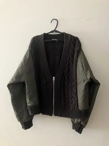 렙심 3.5 게이지 퀼트 콤비 ZIP 가디건