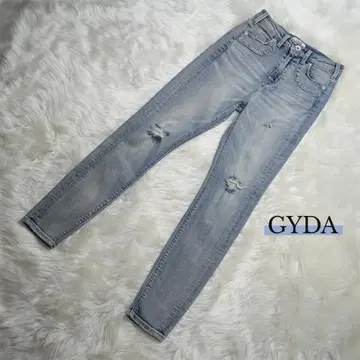 컨디션 최상 GYDA 미들 허리 스키니 데미지 데님 S 사이즈