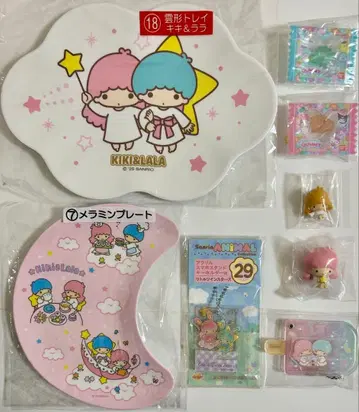 키키라라 멜라민 플레이트 아크릴 키링 마스코트 8개 세트