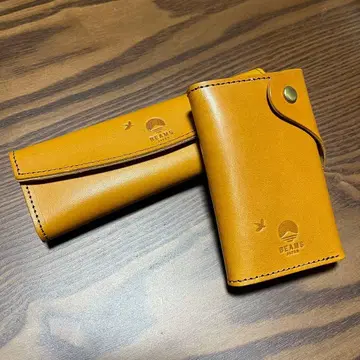 BEAMS JAPAN 감수 펜 & 카드 케이스 세트 (도치기 가죽 사용)