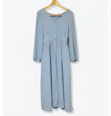 라이트 블루 롱 원피스 긴팔