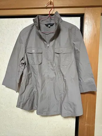 그레이 노카라 자켓 집업