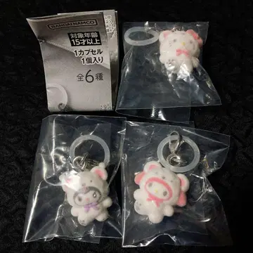 산리오 메지루시 액세서리 복슬복슬 스노우 가챠 키티 쿠로미 마이멜로디