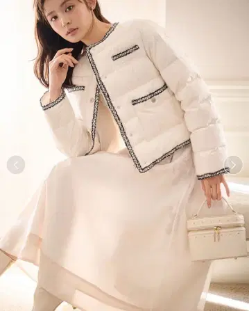 셀포드 트림 디자인 퀼팅 자켓