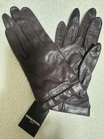 SONIA RYKIEL 다크 브라운 가죽 장갑