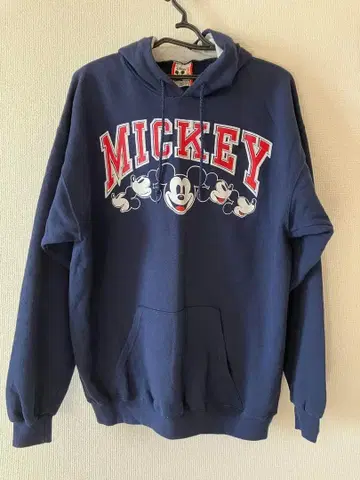 미키마우스 후드 부착 맨투맨 네이비