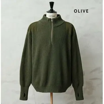 WAIPER 미군 U.S.M.C 코튼 니트 명령어 하프 지퍼 스웨터