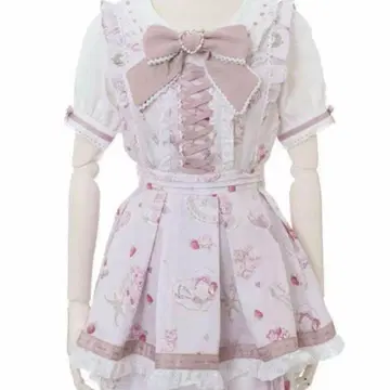 LIZLISA salon de fraise 패턴 셋업 핑크