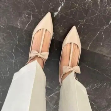 ohga T ANKLE 리본 펌프스 베이지 23.5cm