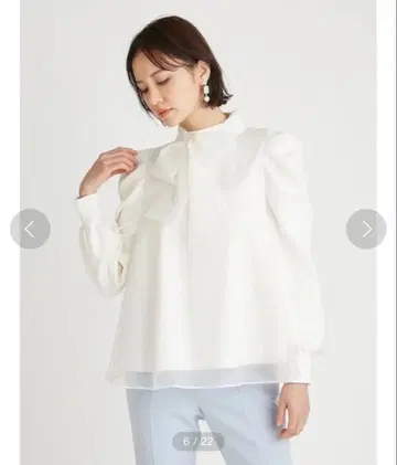 셀포드 매트 오간자 플레어 블라우스