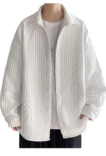 가디건 남성용 캐주얼 아우터 넉넉한 무지 멋진 빅 사이즈