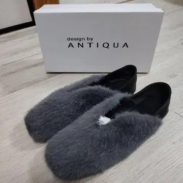 [ ANTIQUA ] 그레이 퍼 플랫슈즈 LL 사이즈 새상품