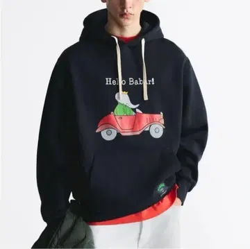 ZARA BABAR 콜라보 후드티 속기모 자라 바바르 네이비