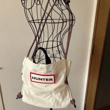 HUNTER 토트백 화이트 경량 복조리 타입