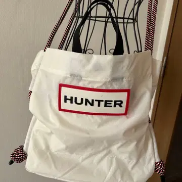 HUNTER 토트백 화이트 경량 복조리 타입
