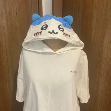 하치와레 치이카와 (먼작귀) 후드 부착 T셔츠 화이트