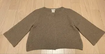 베이지 가디건 7부 소매