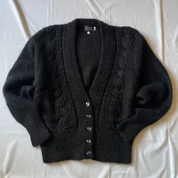 레어 00s 울 니트 가디건 블랙 그런지 Y2K 구제 의류