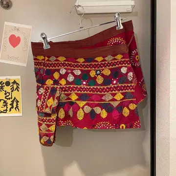 빈티지 인도 민족 의상 랩스커트