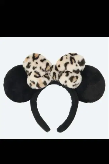레오파드 무늬 리본 포함 미키 귀 머리띠