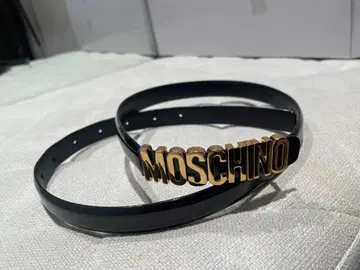 MOSCHINO 로고 블랙 벨트 38 사이즈