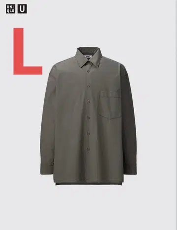 UNIQLO U 유니클로u 브로드 오버 사이즈 셔츠 올리브 L