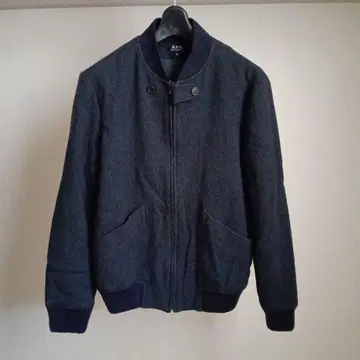 A.P.C x Whiteley and Green 헤링본 울 블루종