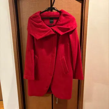 빨간색 코트 캐시미어 혼방 사이즈 38