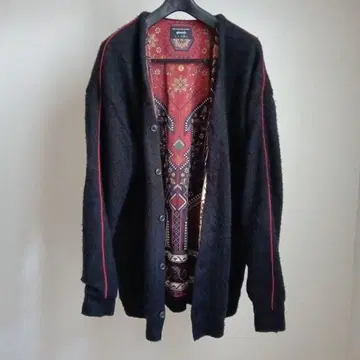 glamb 안감 올 패턴 오버 사이즈 가디건 스마일 포켓