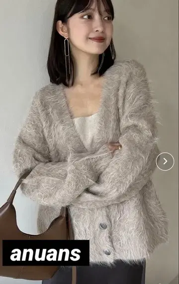 아뉴앙스 anuans 수리 알파카 니트 가디건