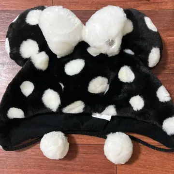 미니 마우스 도트 팬 캡 블랙