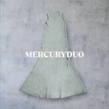 MERCURYDUO 슬리브리스 롱 원피스 머메이드 원피스 구제 의류