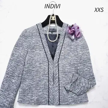 INDIVI 노카라 트위드 자켓 작은 사이즈 3